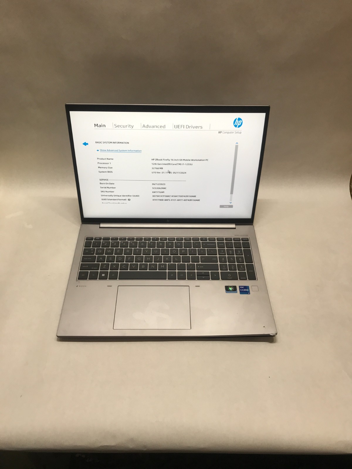 HP ZBook Firefly 16 G9 16″ Intel i7 12th Gen NO RAM NO SSD/OS For Parts READ -DW
