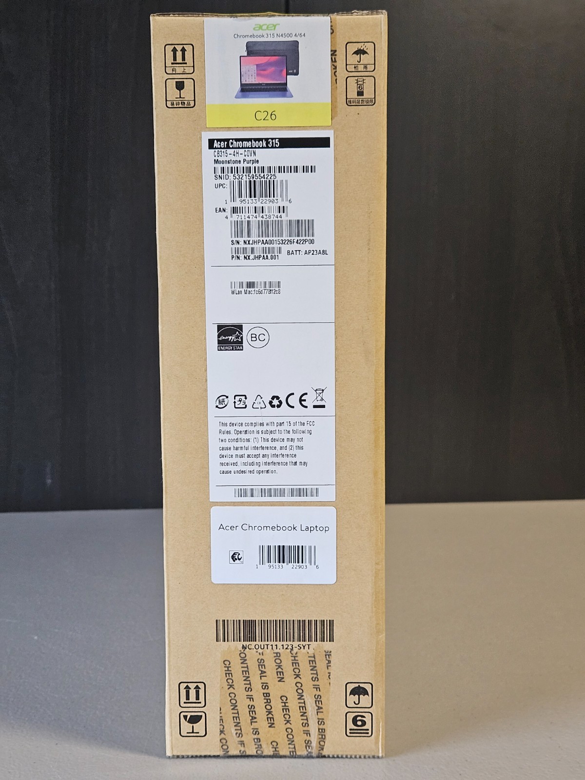 Acer Chromebook 315 CB315-4H-COVN 15.6″ N4500 4GB Moonstone Purple -New & Sealed
