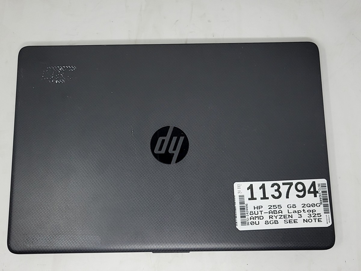 HP 255 G8 2Q0G8UT-ABA Laptop AMD RYZEN 3 3250U 8GB SEE NOTES