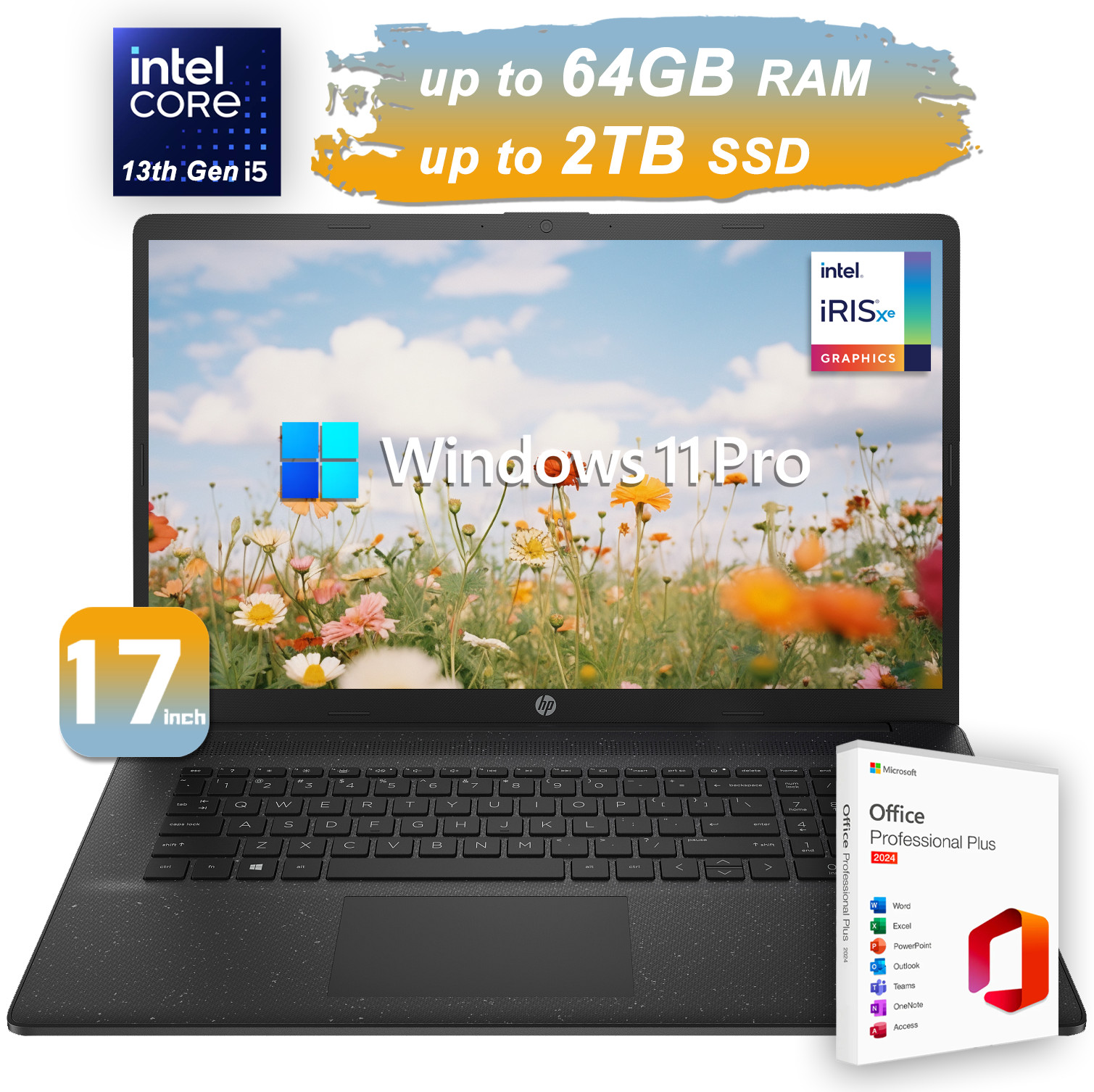 2026 HP Laptop Computer 17.3″ 10-Core Intel i5 Up to 64GB RAM 2TB SSD Pro Office