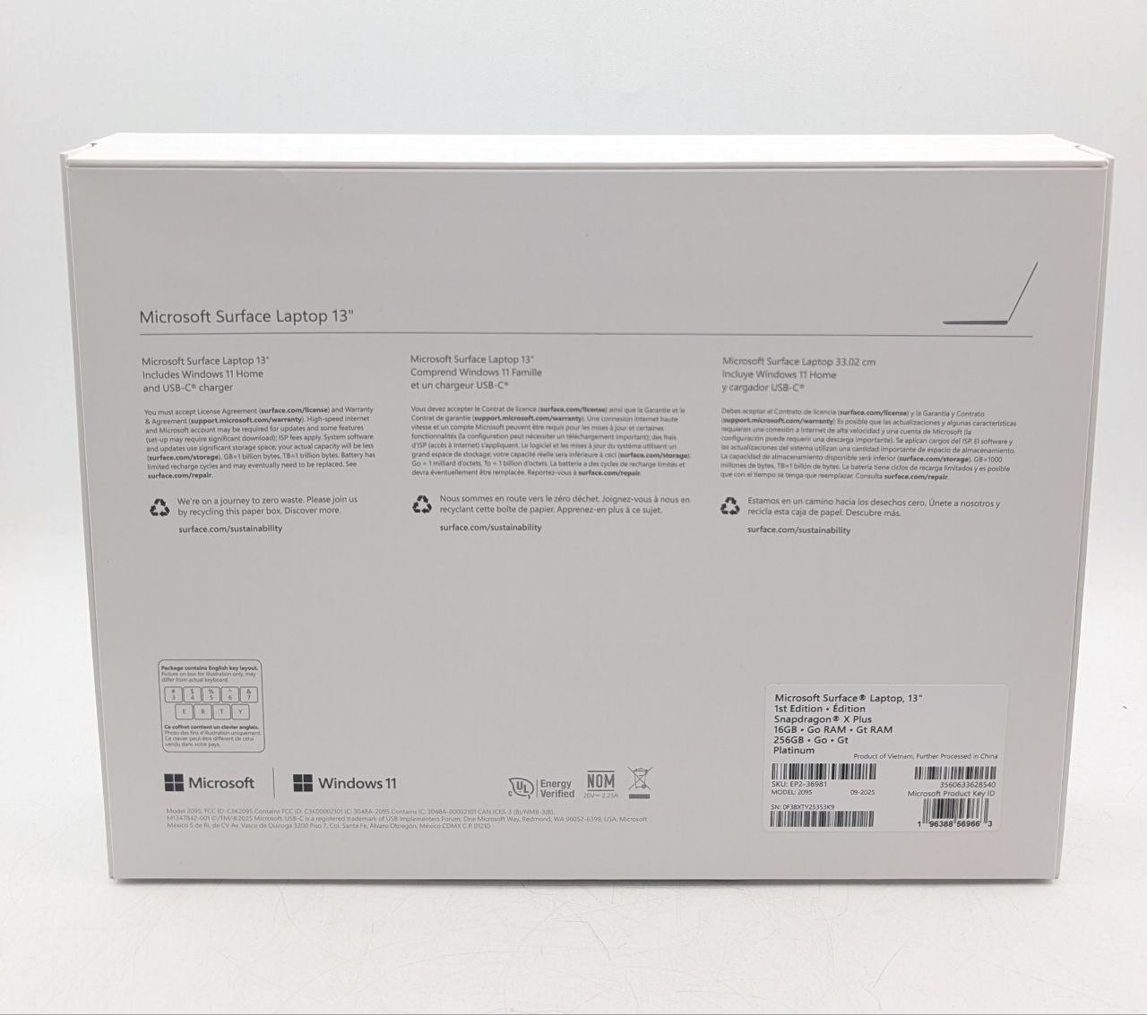 Microsoft Surface Laptop 13″ 16GB RAM 256GB SSD – Platinum