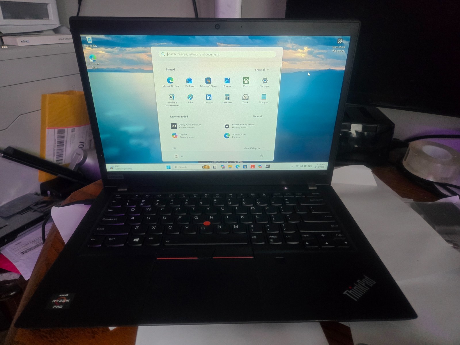 Lenovo ThinkPad 14″ AMD Ryzen 7 16GB RAM Win 11