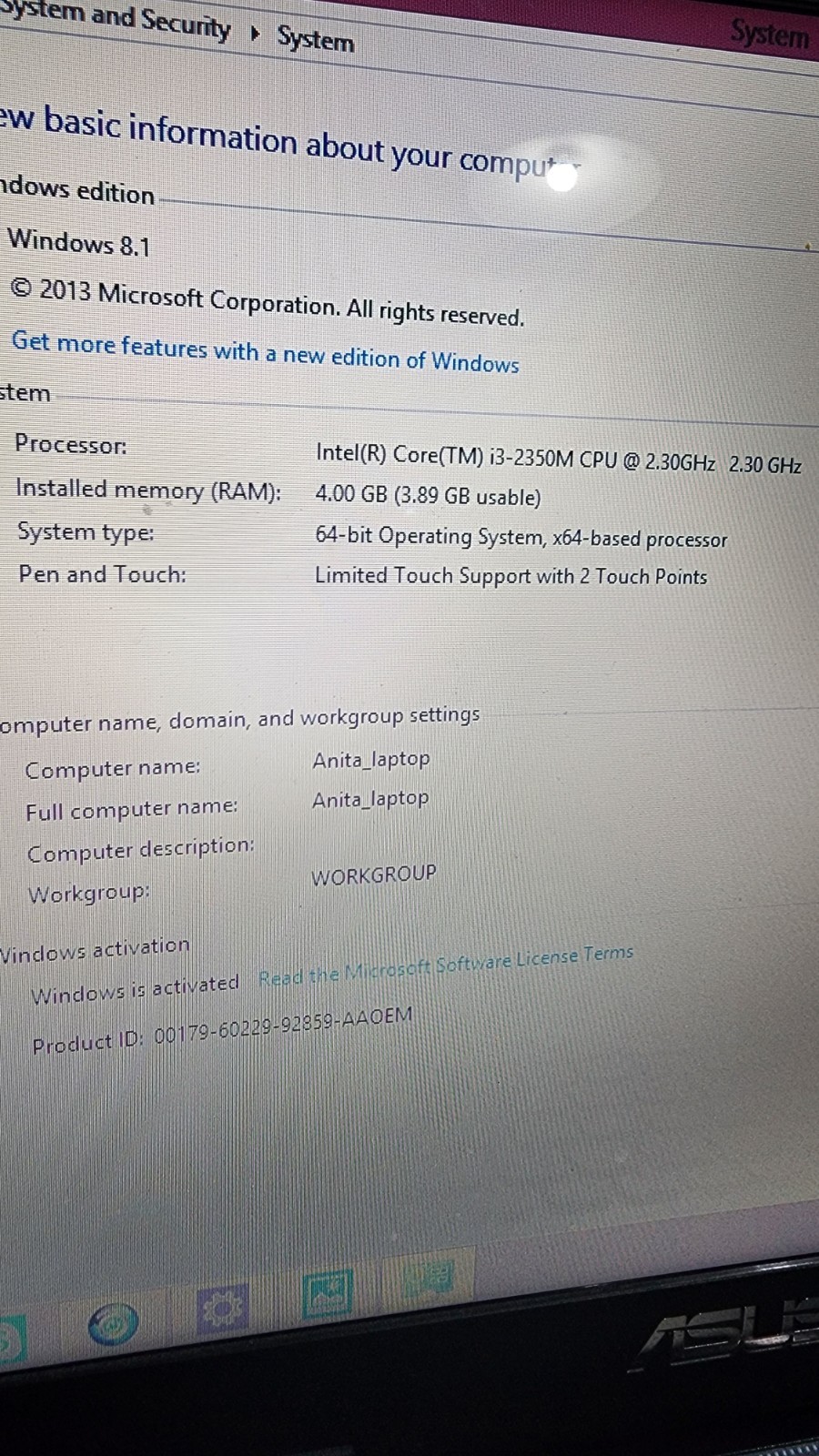Asus X501A 15.6″ HD Laptop 4GB Win-8 Web-Cam