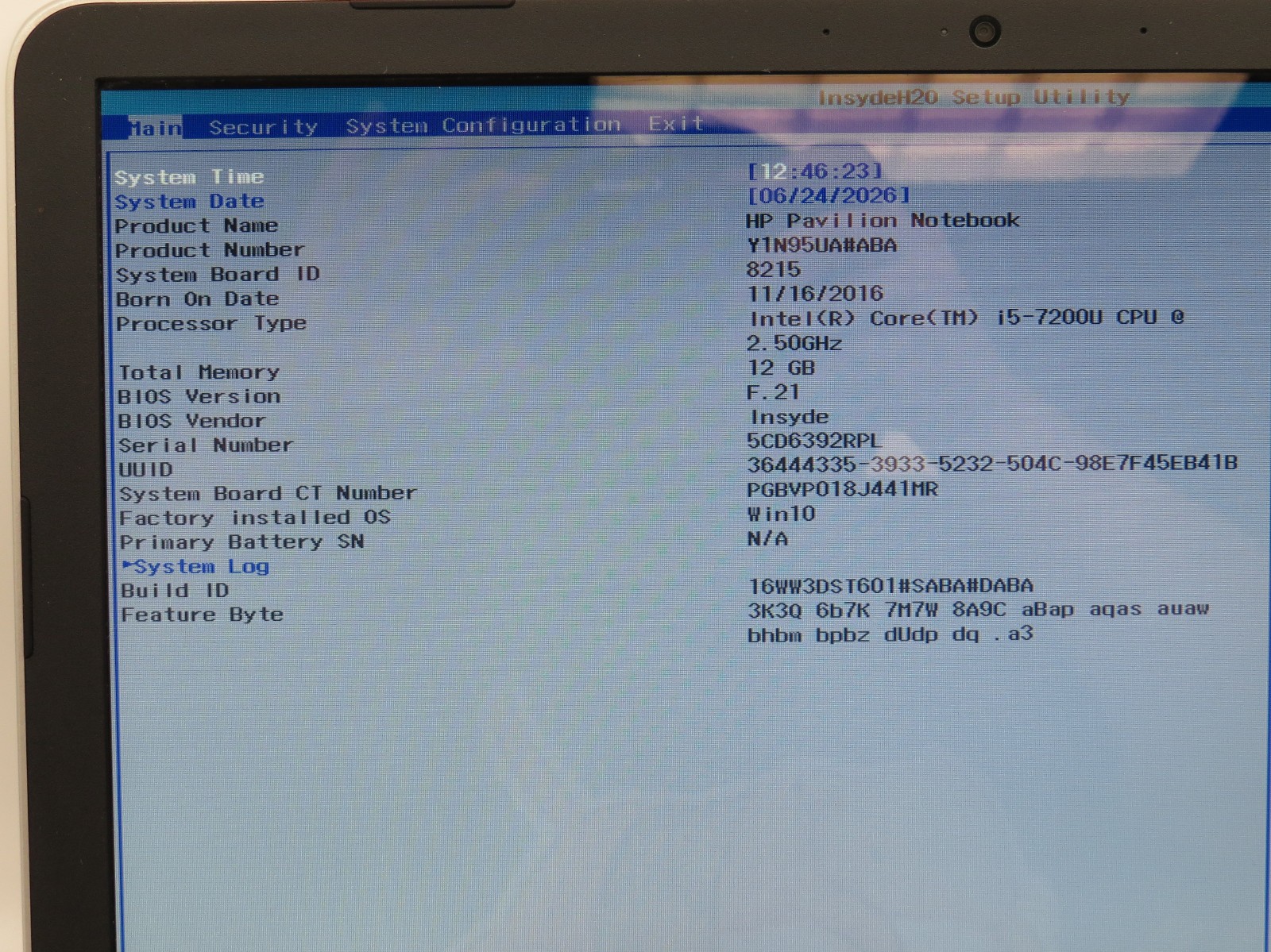 HP 250 i5-7200U @ 2.5Ghz 8GB DDR4 238GB 2.5″ SSD 15.6″ No Batt/OS/AC