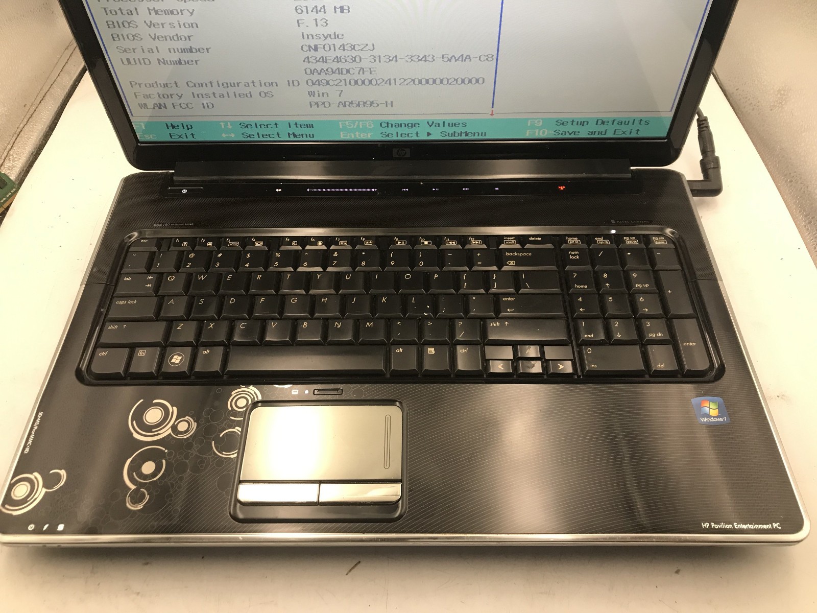 HP PAVILION DV7 3173NR – BOOTS TO BIOS – AMD TURION II – 6GB RAM – READ DESC -BB