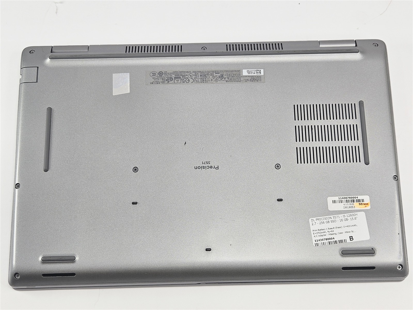 Dell Precision 3571 i5-12600H 16GB RAM 256GB SSD 15.6″ P104F No OS Gray