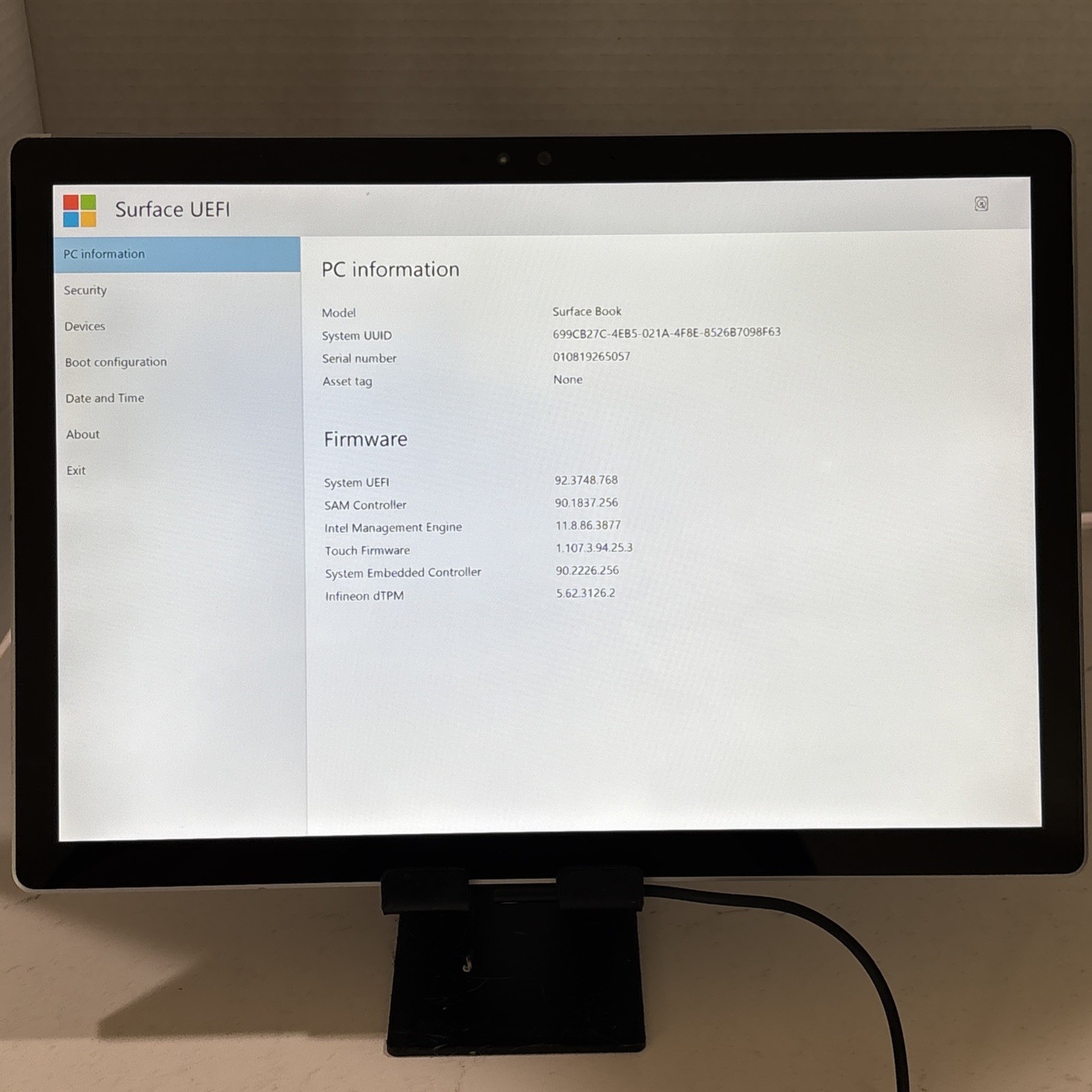 Microsoft Surface Book 13.5” Model 1703 PARTS OR REPAIR