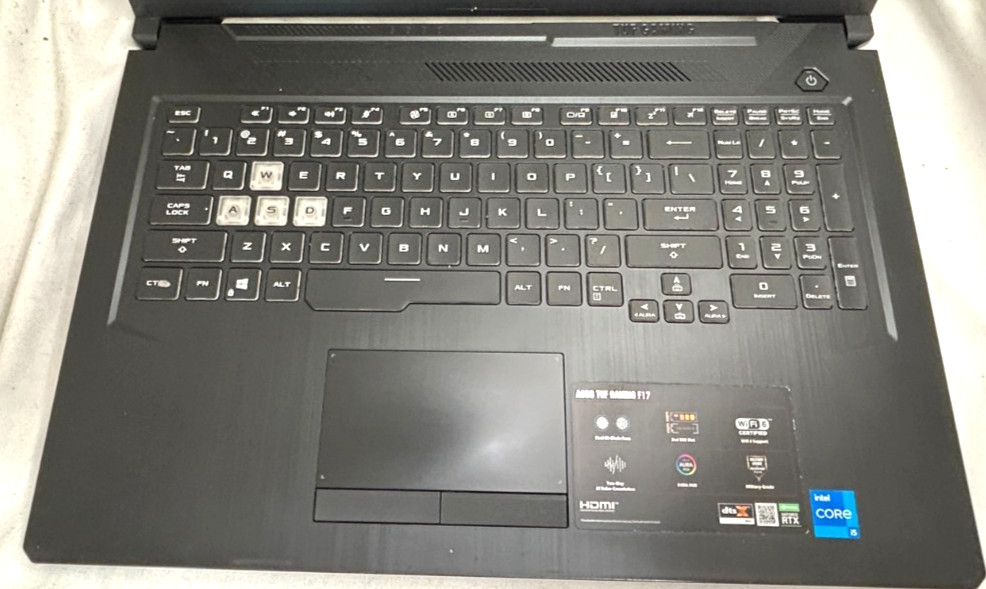 17.3″ ASUS TUF Gaming F17 Intel Core i5 2.6GHz 8GB RAM 512GB SSD !READ! LPT-401