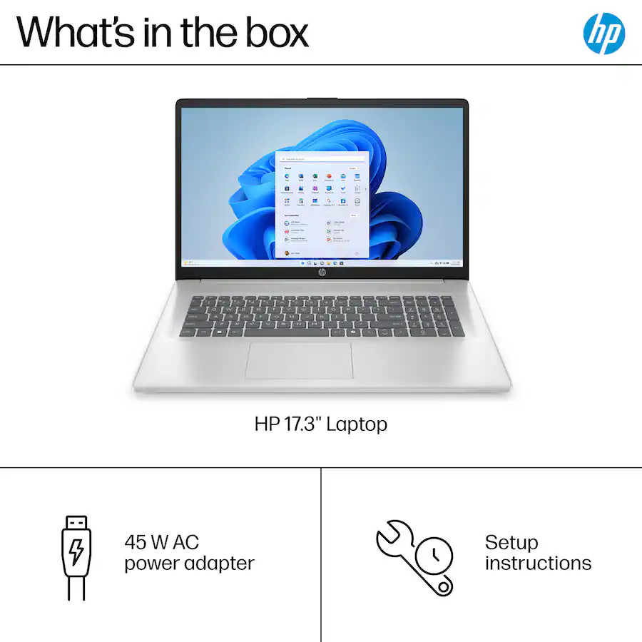 New HP 17.3″ FHD AMD Ryzen 5 7520U/8GB/512GB SSD 17-cp2025dx Silver Laptop