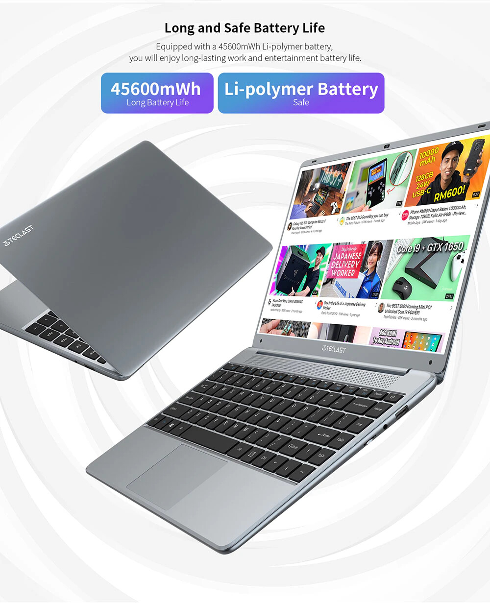 8GB RAM 256GB SSD Intel Gemini Lake N4120 1920x1080Dual-band Wi-Fi 14.1″ Laptop