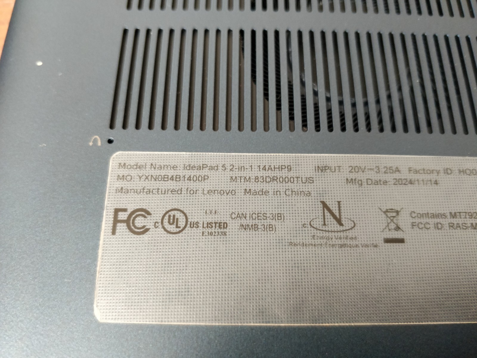 Lenovo Ideapad 5 14AHP9 AMD Ryzen 5 8645HS@2.10GHz 8 GB RAM NO DRIVE PARTS 9081