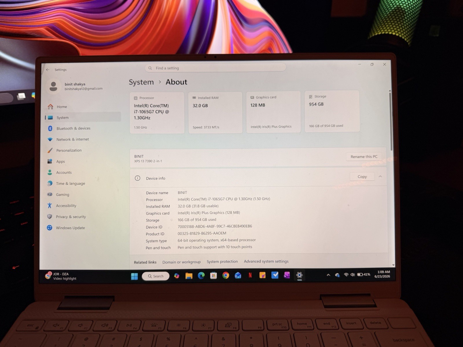 Dell XPS 13 7390 2-in-1 13″ i7-1065G7 32GB 954GB SSD Silver W11