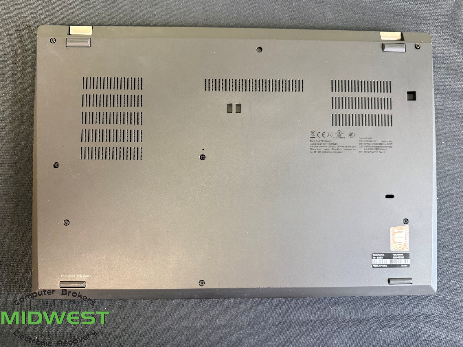 (Lot of 2) Lenovo ThinkPad T15 Gen 1 i5-10210U 1.6GHz 8GB RAM No OS/HDD/SSD