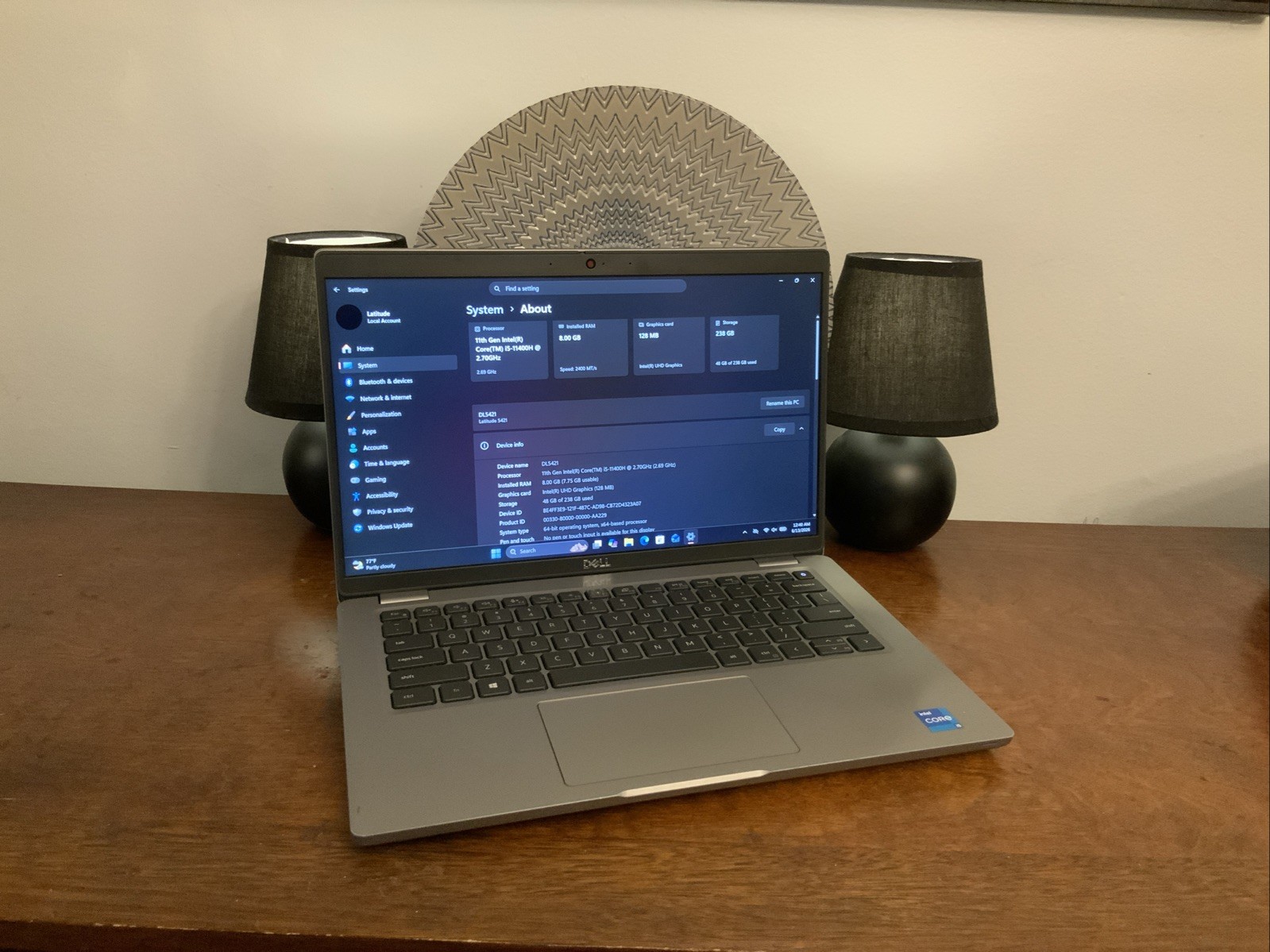 Dell Latitude Gray Laptop 5421 14 Inch Intel i5-11400H 256GB NVME SSD 8GB RAM