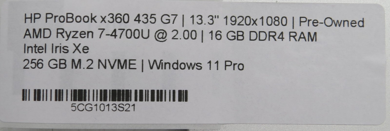HP ProBook x360 435 G7 | Ryzen 7-4700U | 16GB RAM | 256GB SSD | WIN 11 PRO