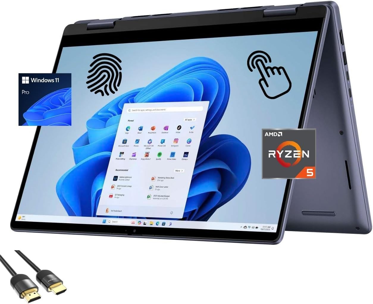 Dell Inspiron 14 2-in-1 14″ IPS LED Touch Screen Laptop – AMD Ryzen 7 with 16GB