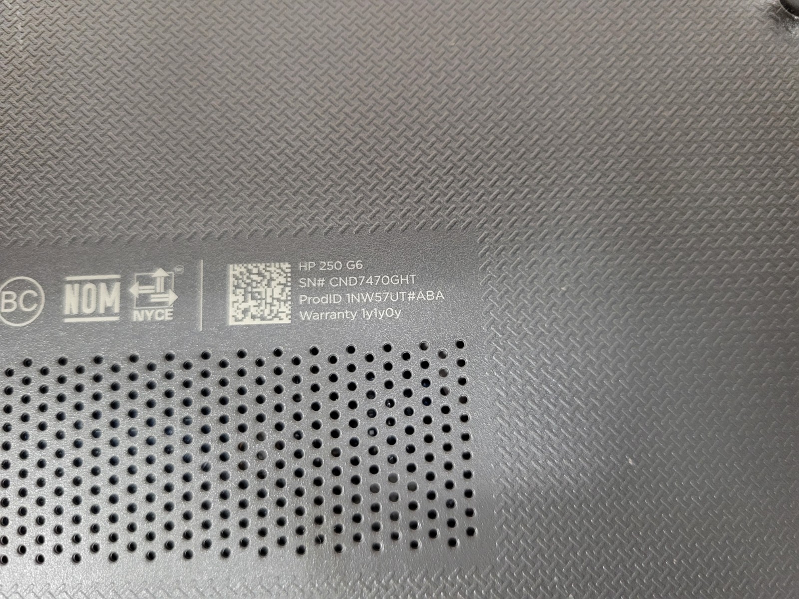 HP 250 G6 i5-7200U@2.5GHz 4GB RAM *AS IS/No HDD/No OS/No Battery/BIOS* | LP478