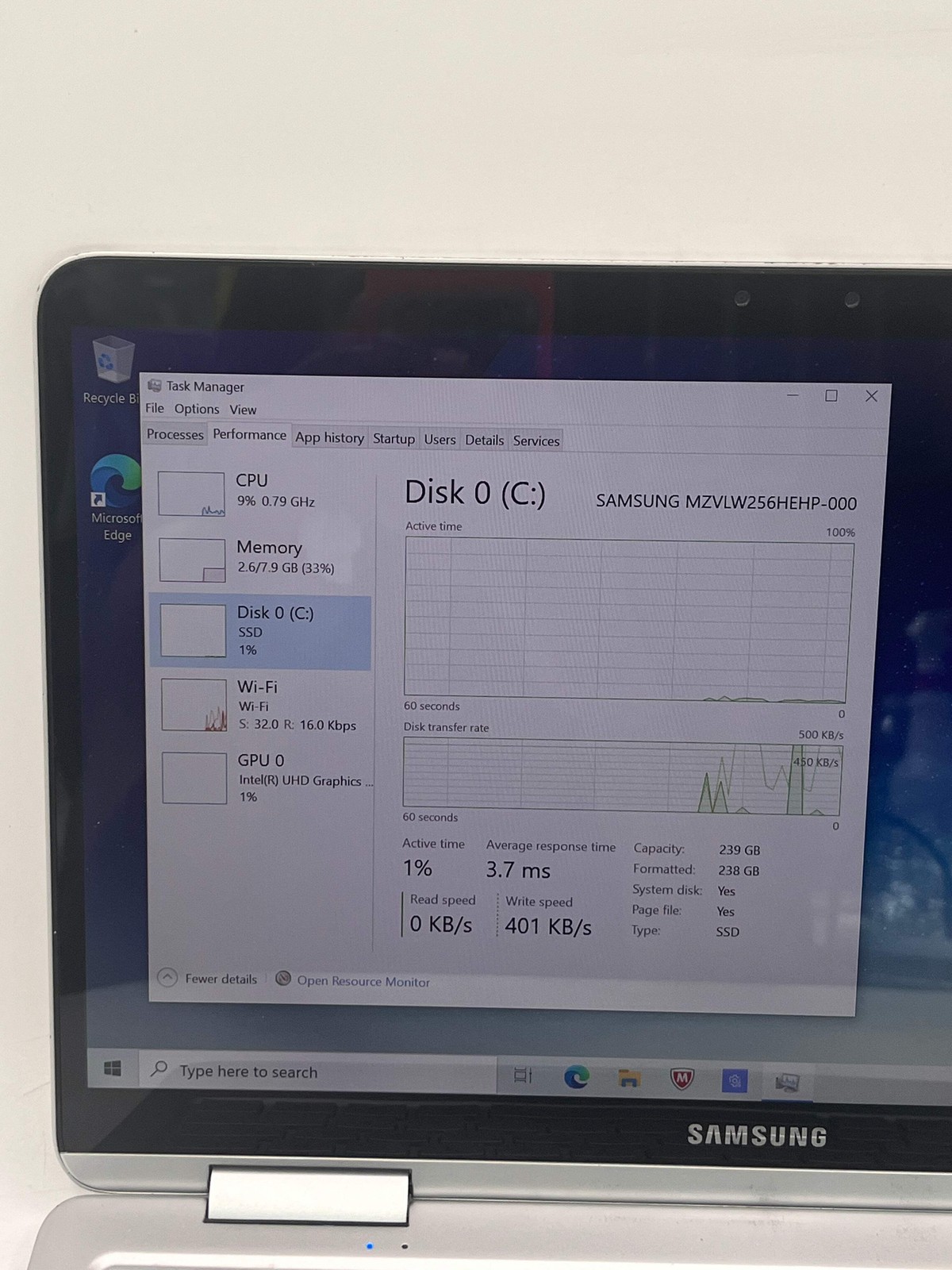 Samsung Notebook 7 Spin 7i-8550U 13.3″ 256GB 8GB Laptop Black