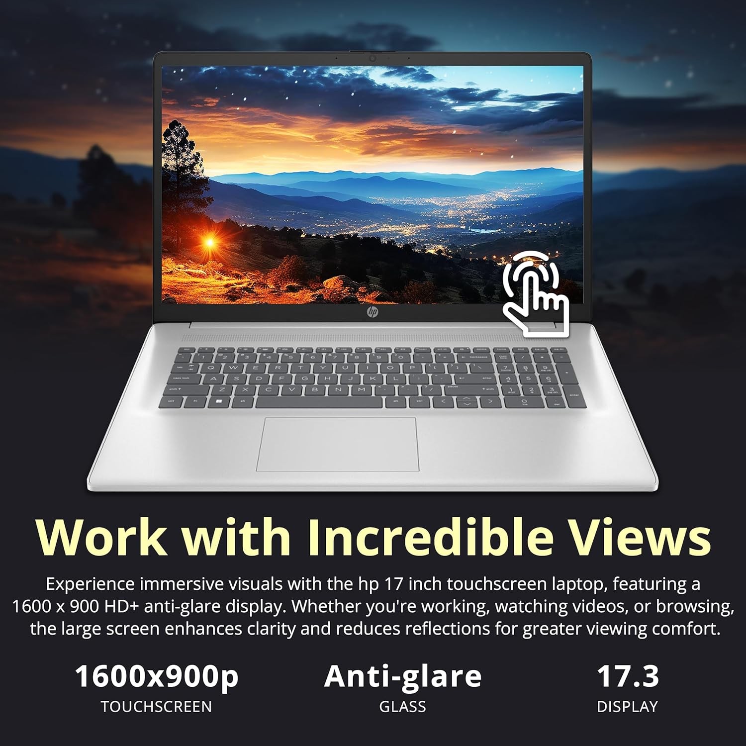 HP 17.3″ HD+ Touchscreen Laptop AMD Ryzen 5 7430U 16GB DDR4 RAM 1TB SSD Win11H