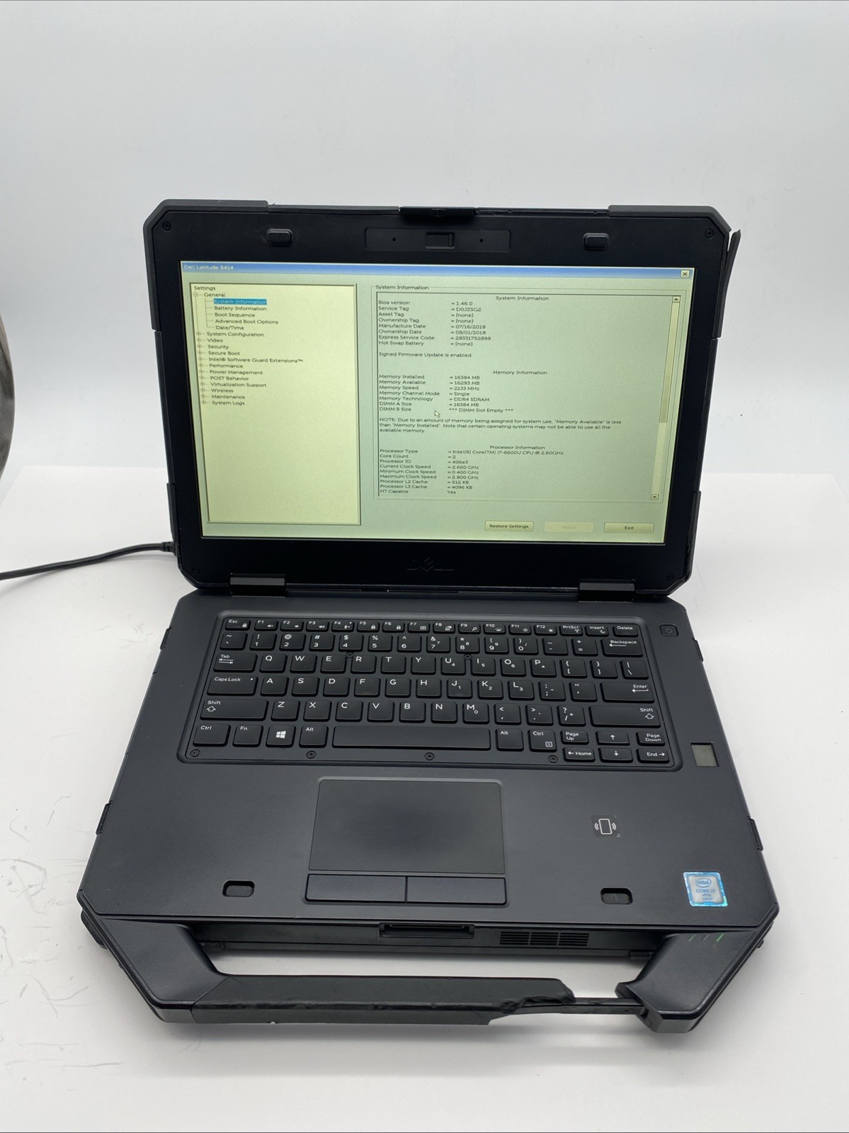 Dell Latitude 5414 Rugged Intel i7-6600U 2.6GHz 16GB NO Caddy FHD Touchscreen