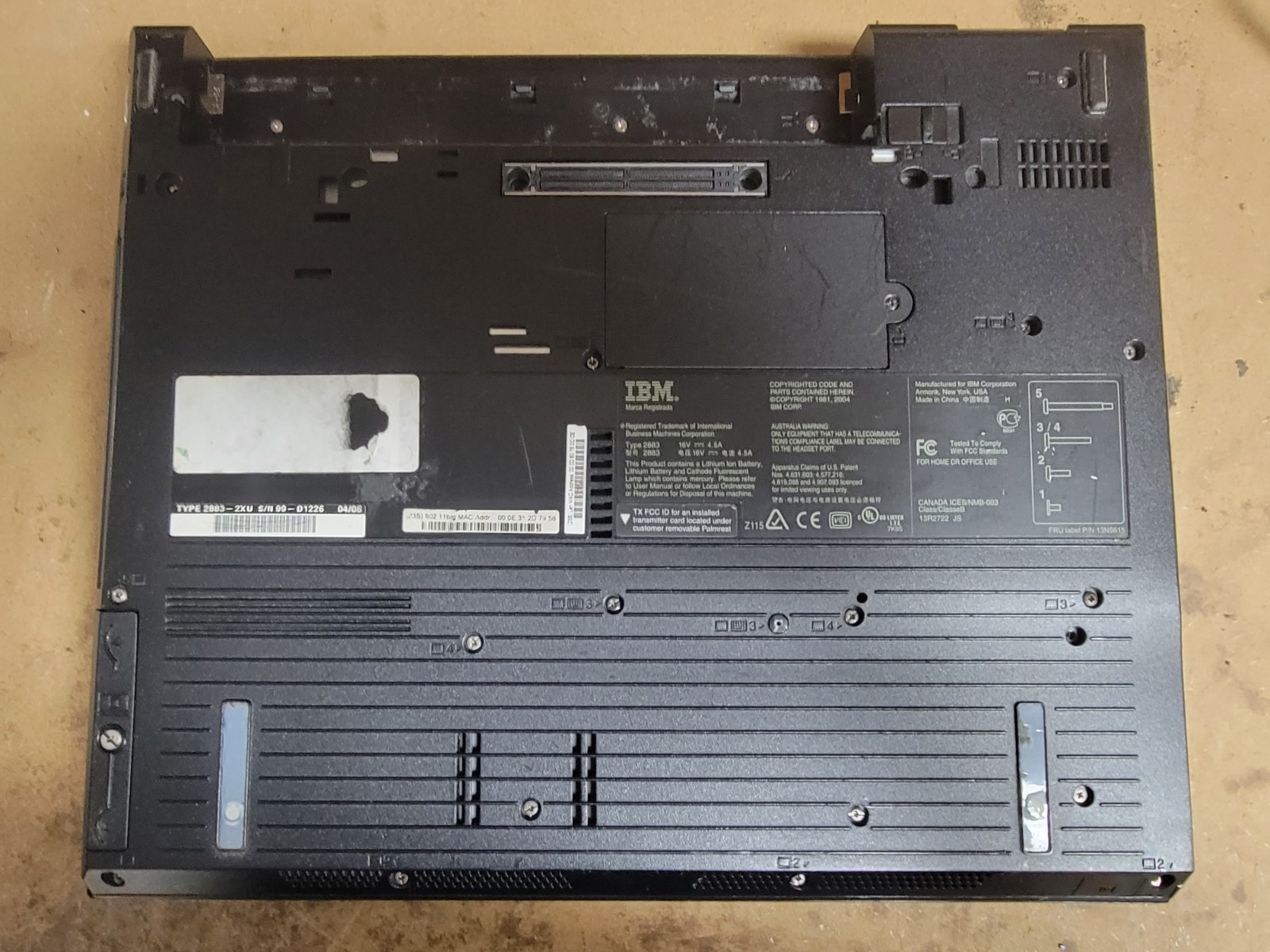 IBM THINKPAD R51 LAPTOP – PARTS ONLY – SEE DESCRIPTION
