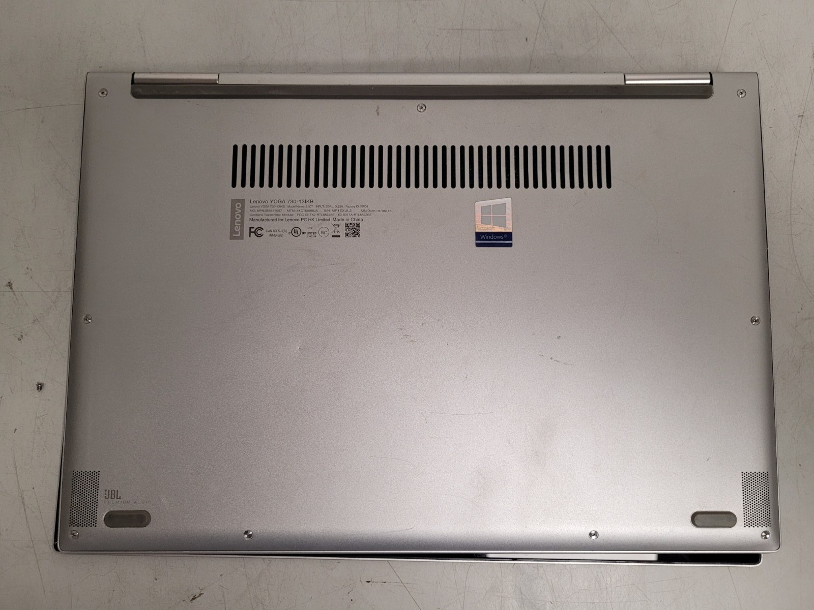 Lenovo yoga 730 131kb i5-8250u 1.6ghz 8gb ram no ssd *for parts READ MP1EXUL2