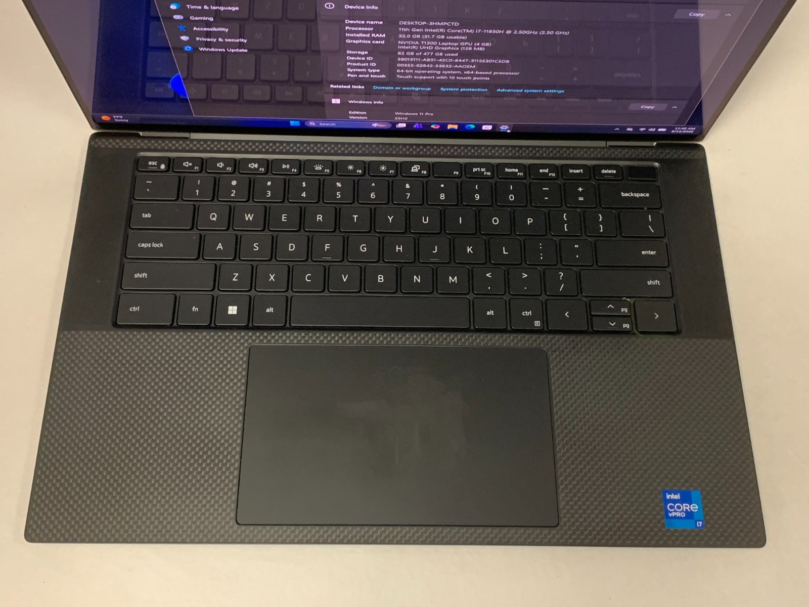 Dell Precision 5560 15.6″ UHD+ Touch i7-11850H 32GB 512GB NVMe NVIDIA T1200