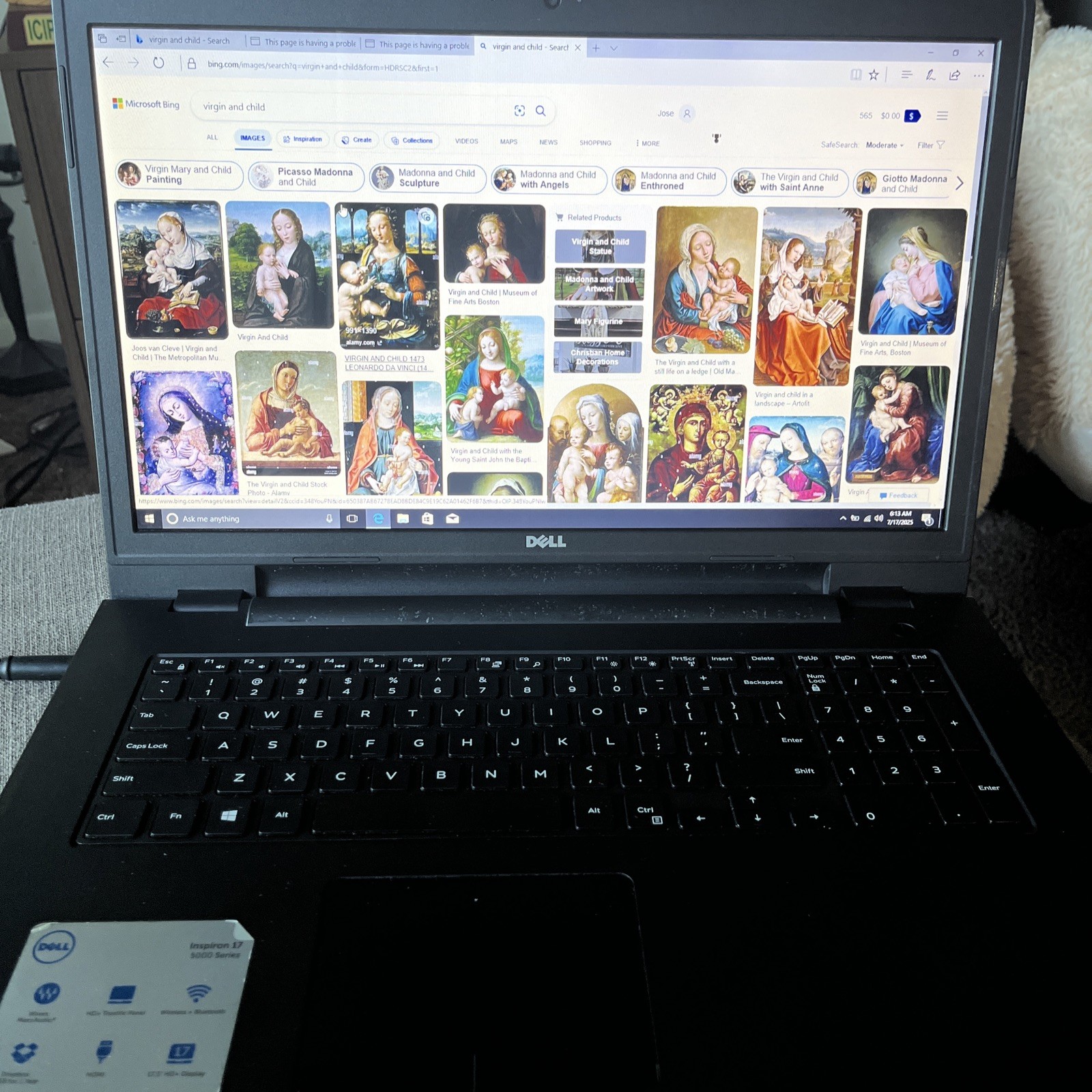 Dell P26e Laptop 17’ Intel(R) Corel(TM) i5-4210U CPU 1.70GHz 8.GB 1TB (READ)