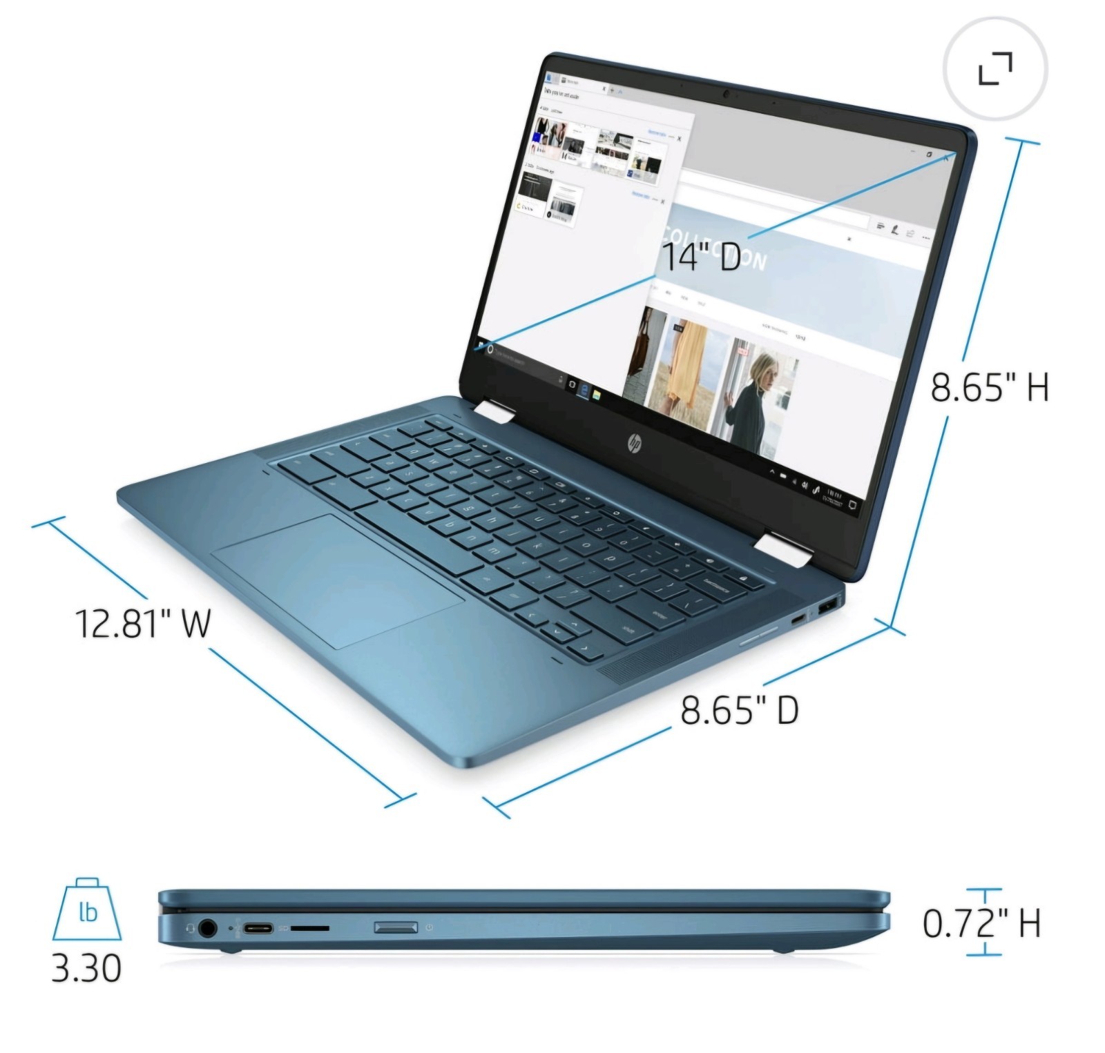 **BRAND NEW** HP Chromebook x360 HD Touchscreen 2 in 1 Convertible Laptop 64GB