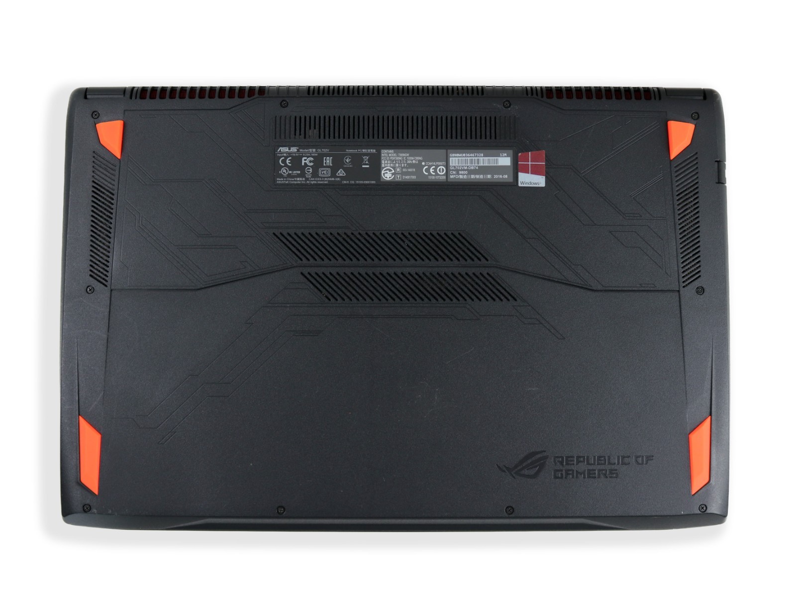 ASUS ROG GL702V 17.3″ Intel i7-6700HQ 16GB RAM 256GB SSD+1TB HDD NVIDIA GTX 1060