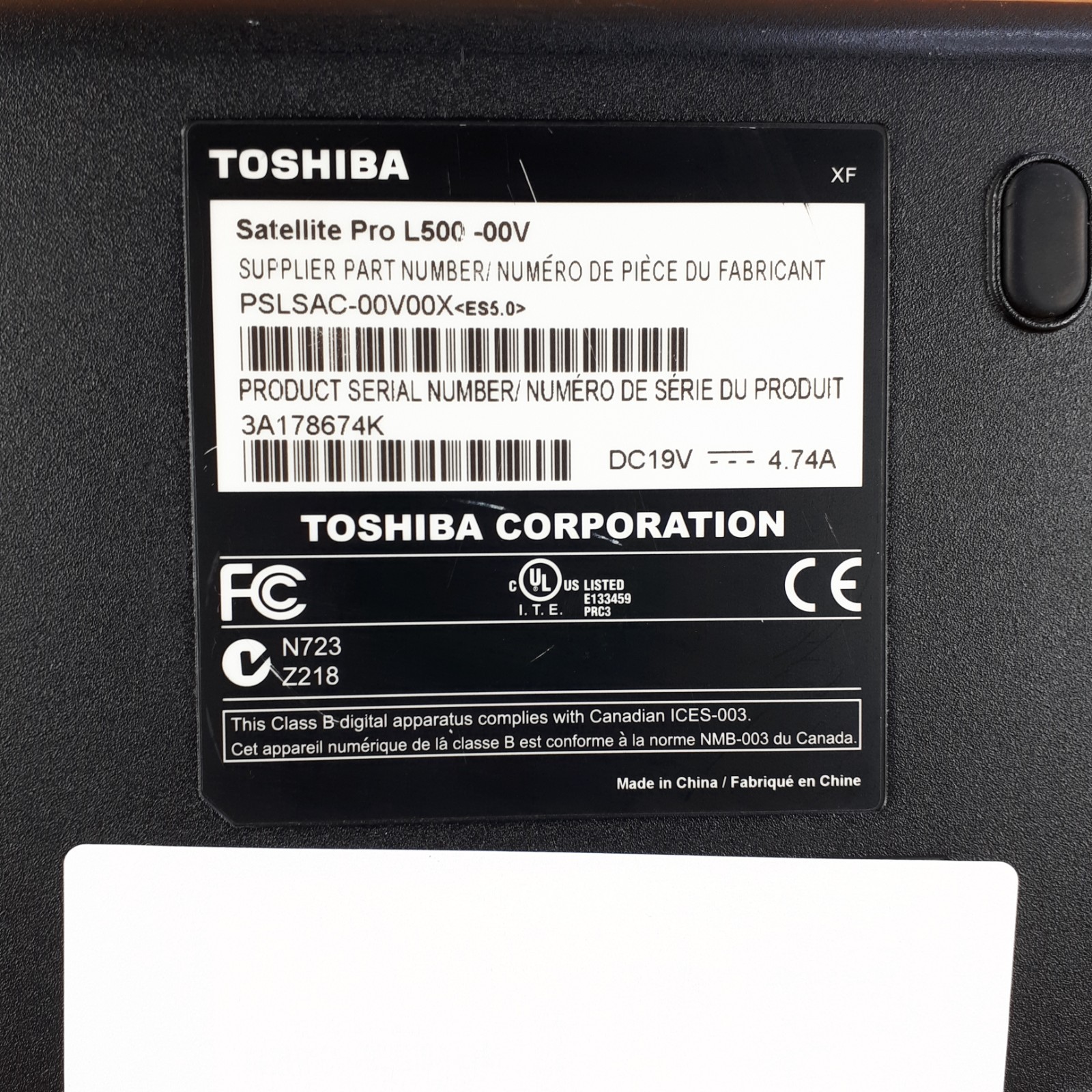 Toshiba Satellite Pro L500 15.6″ Laptop i5 M430 4GB RAM DVD NO HDD/OS For Parts