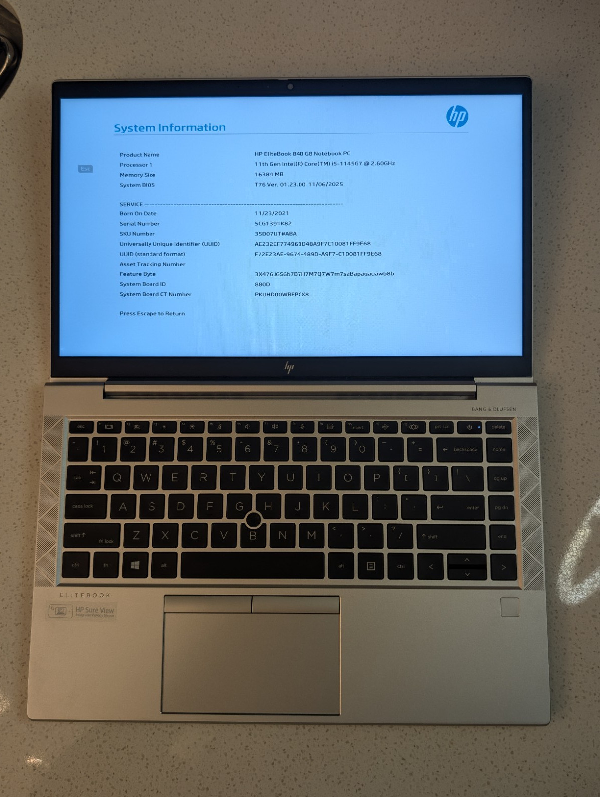 HP EliteBook 840 G8 Intel i5-1145G7 16GB 512GB SSD Windows 10 Pro – EXCELLENT