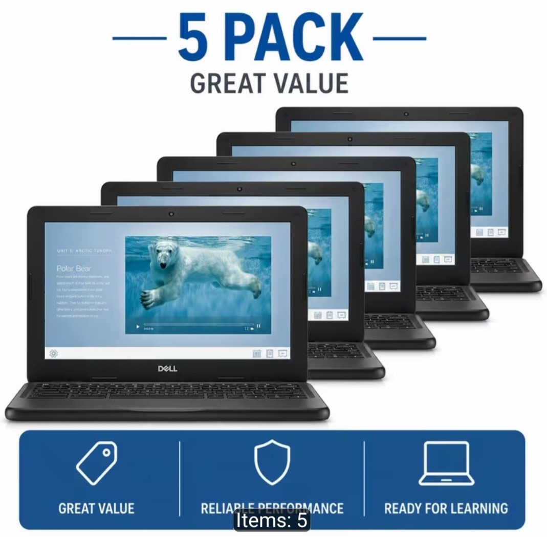 Dell Chromebook 11 3180 11.6″ Black Intel Celeron 4GB 16GB Chrome OS Lot 5