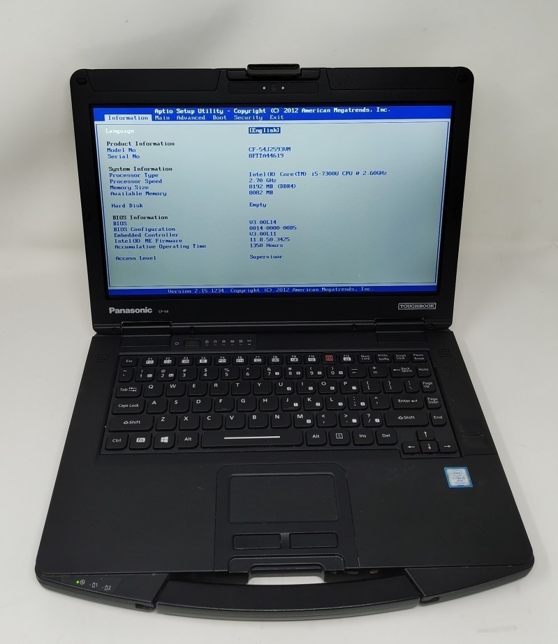 PANASONIC CF-54-3 Rugged Toughbook Intel Core I5-7300U 8GB SEE NOTES
