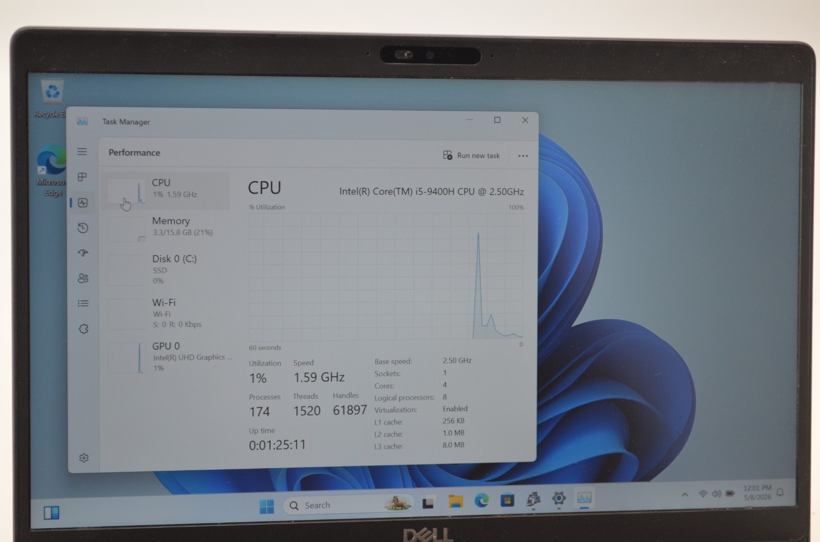 Dell Latitude 5401 14”FHD Intel Core i5-9400H 2.5GHz 16GB RAM 256GB SSD Win11Pro
