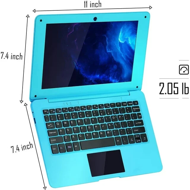 10.1” Laptop Computer Quad Core Android 12 Mini Netbook 2G RAM+64GB ROM for Kid