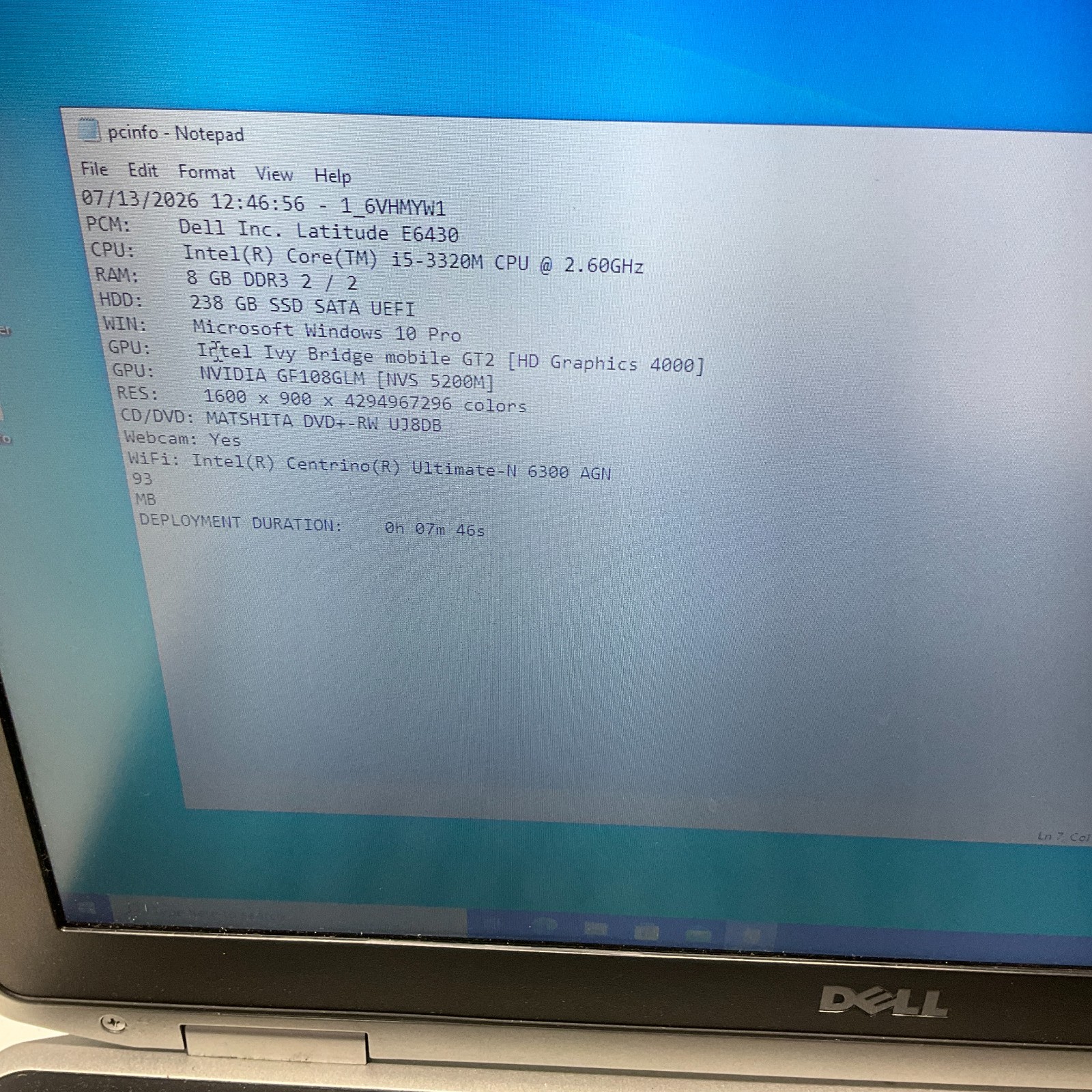 Dell Latitude E6430 Intel Core i5-3320M 2.60GHz 8GB RAM 256GB SSD Windows 10 Pro