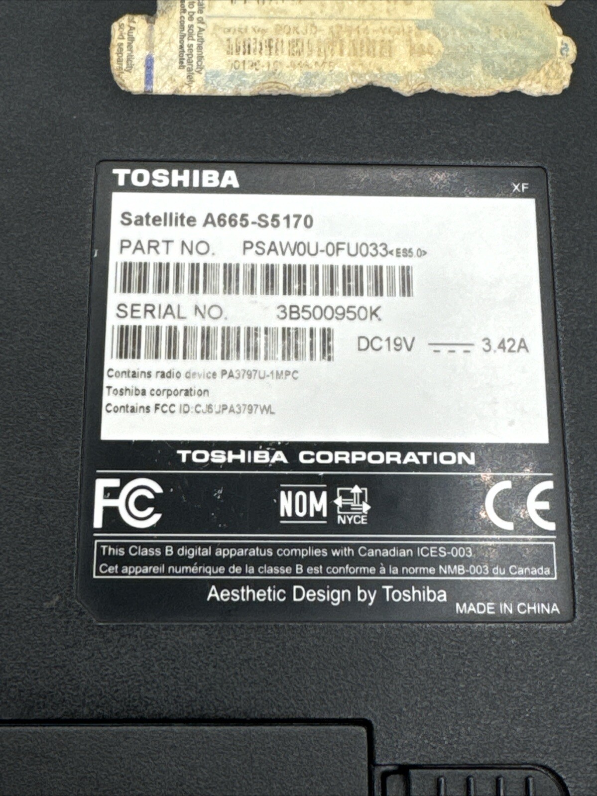 Toshiba Satellite Laptops Intel Core i3 1st Gen – PSAW0U-0FU033