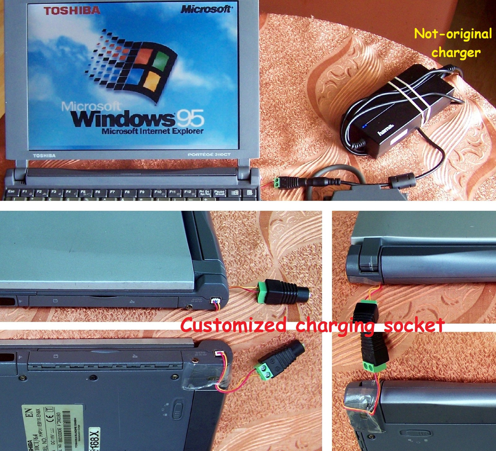 Win95 Toshiba Portege 3110CT Pentium 2, 300MHz 64MB 4GB Floppy Dos-ΝΟ armada cds