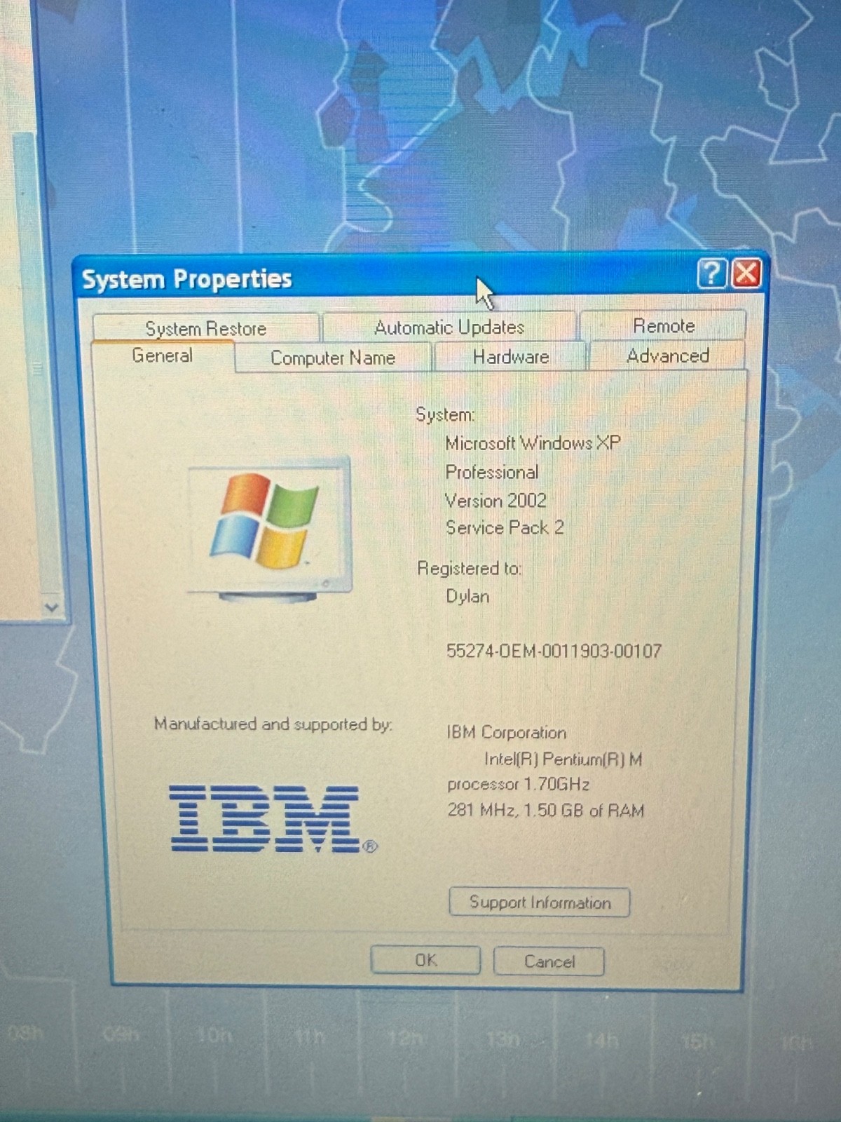 SURVIVOR! IBM Thinkpad T42 Laptop Pentium M 1.70 Ghz 512 MB RAM OEM Windows XP