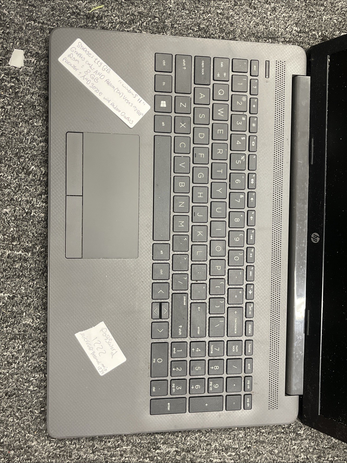 HP 255 G7 15.6″ A4-9125 2.3GHz 8GB RAM Win 10 (NO HDD/AC ADAPTER)