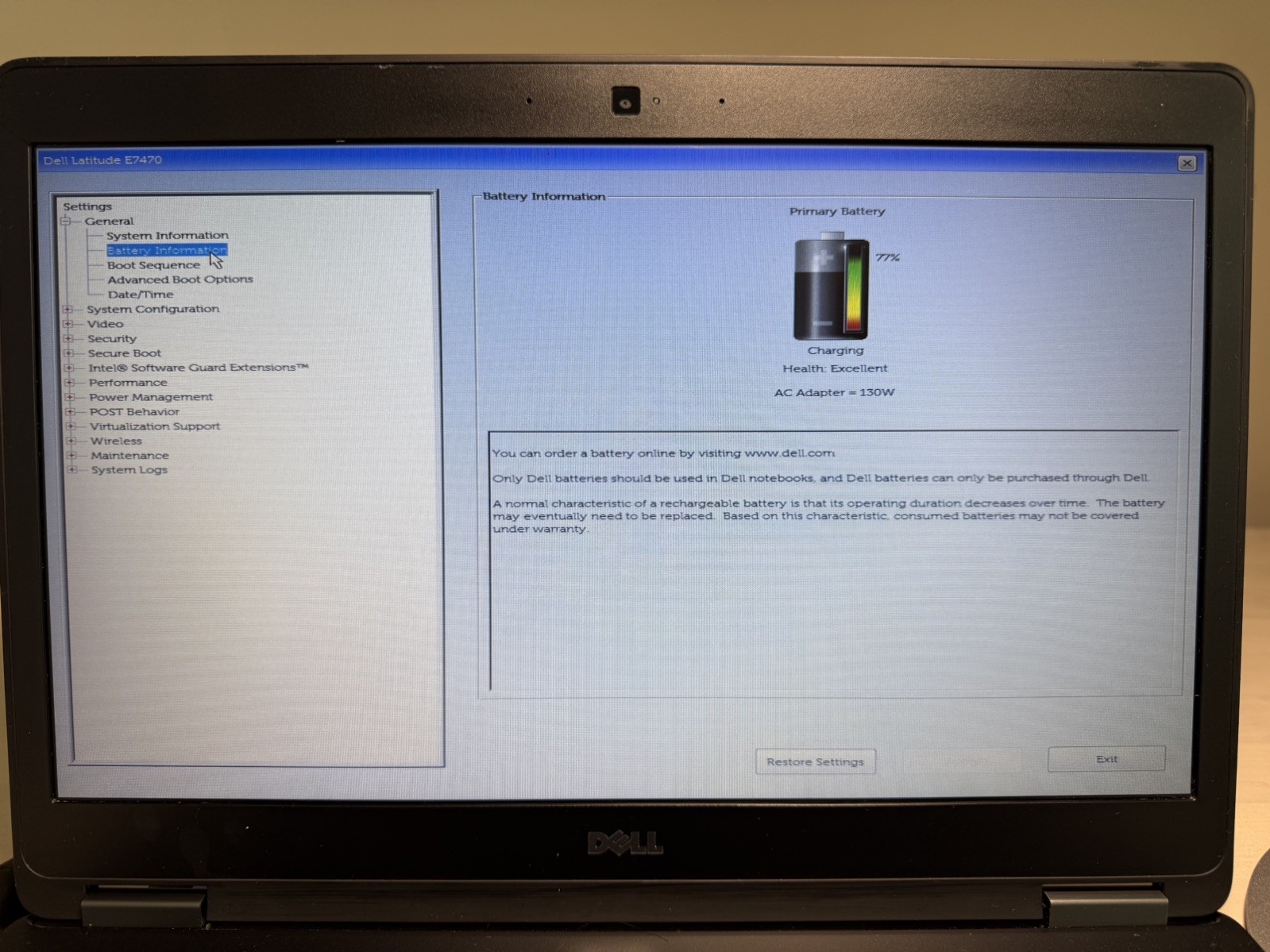 Dell Latitude E7470 Laptop Intel Core i5 6th Gen No HD/OS/AC Adapter