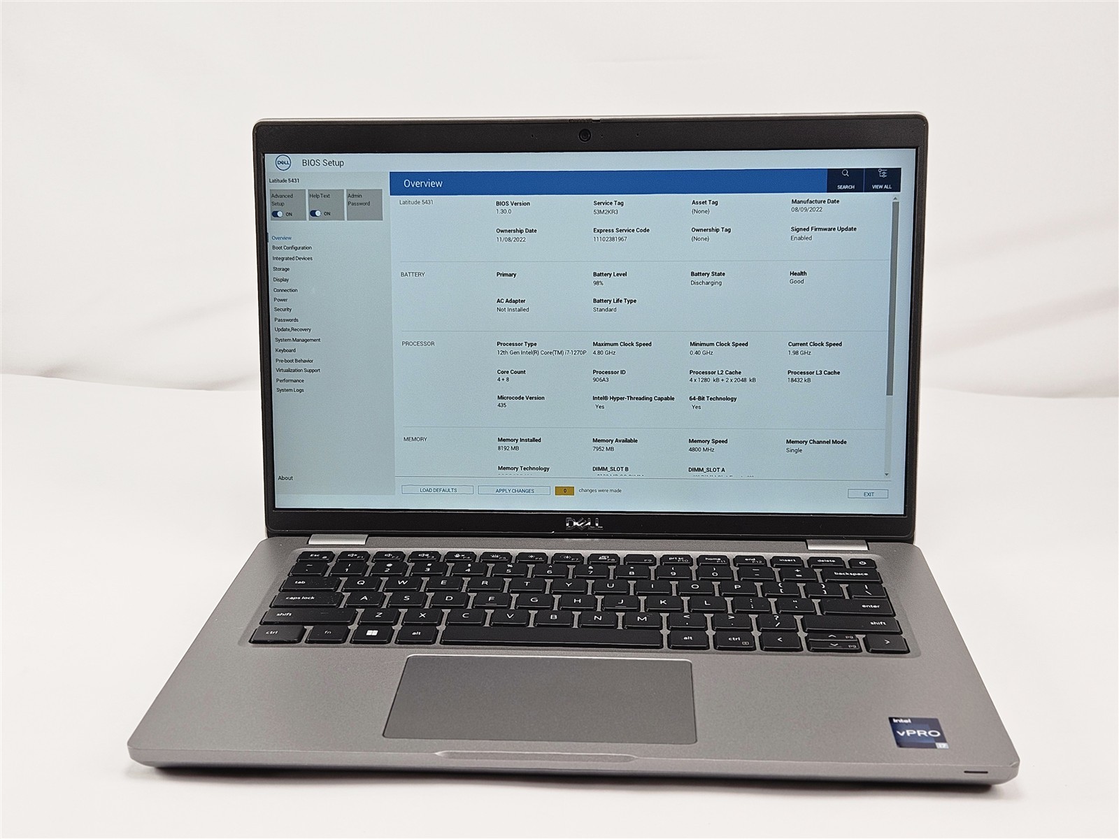 Dell 14″ Latitude 5431 P137G 8GB RAM 256GB SSD Intel Core i7-1270P Gray Win11