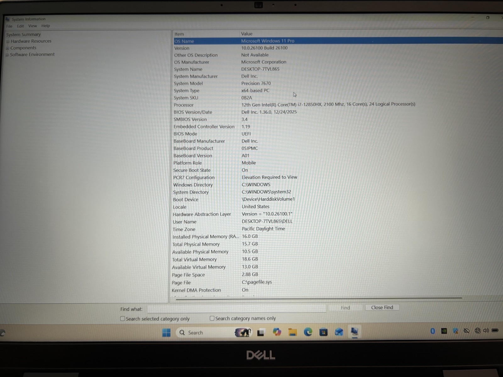 Dell Precision 7670 16″ Core i7-12850HX 16GB RAM 1TB NVMe NVIDIA RTX 2000 Win 11