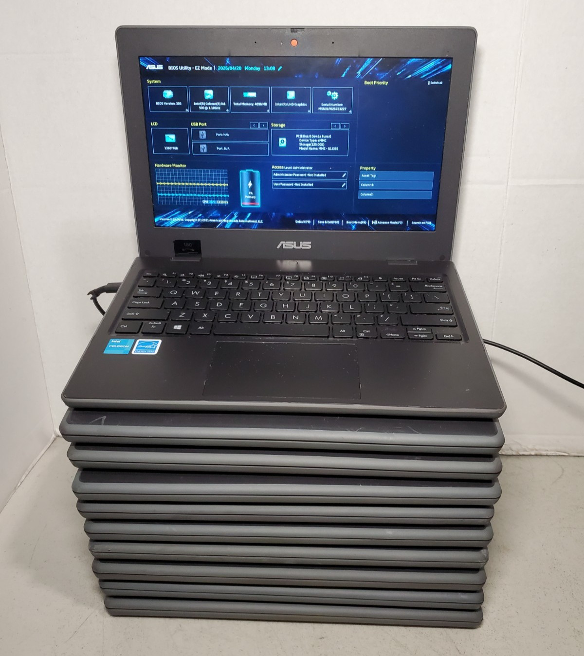 Lot of 10 ASUS BR1100CK 11.6″ Intel N4500 4GB RAM 128GB SSD NO OS! #69