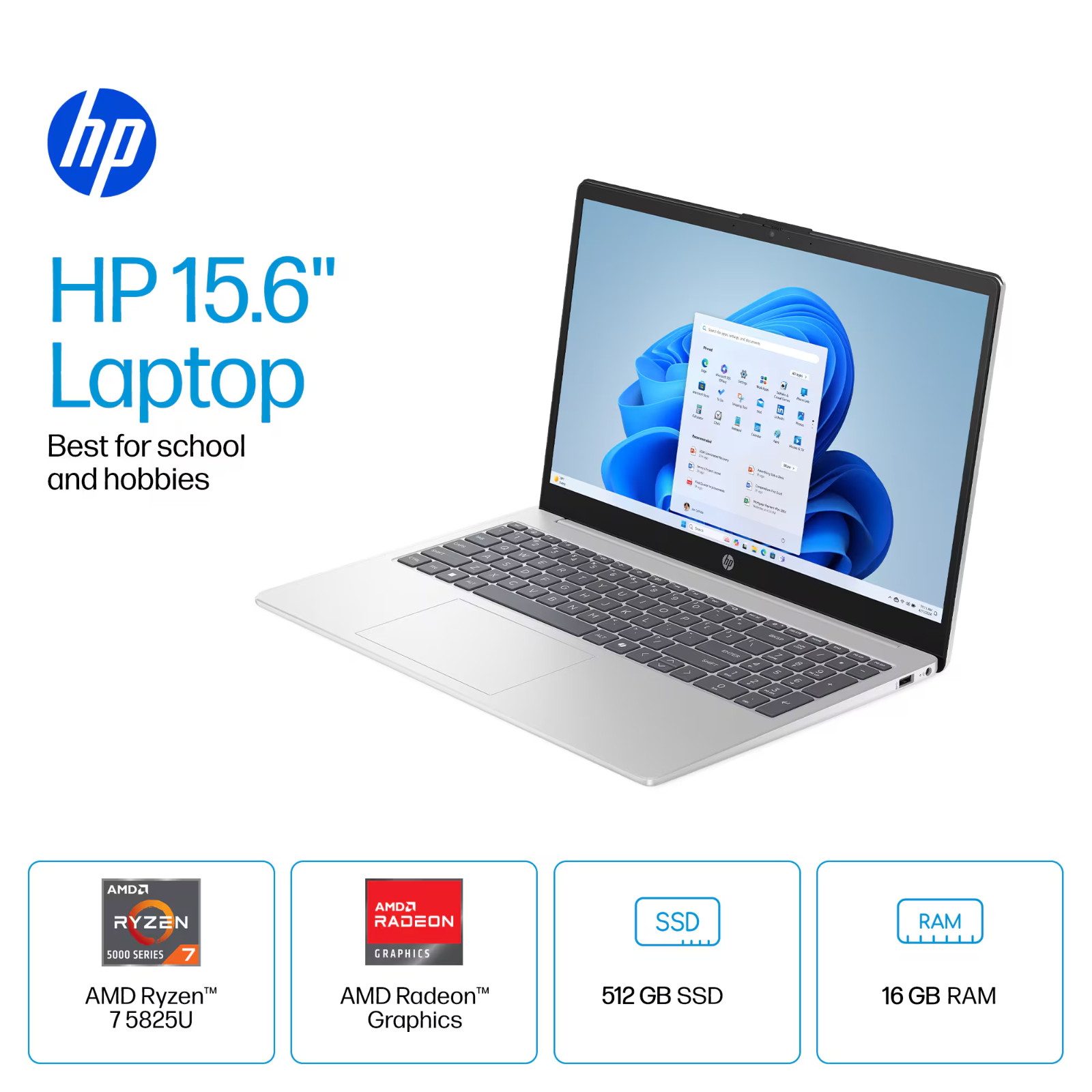2026 HP Pavilion Laptop 15.6″ 8-Core AMD Ryzen 7 16GB RAM & 512GB SSD Office PRO