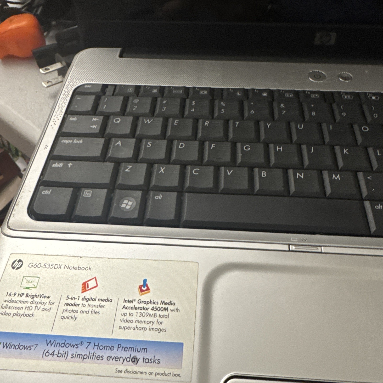 HP G60-635DX NOTEBOOK 15.6in Dual T4300 WITH UP TO 1309MB
