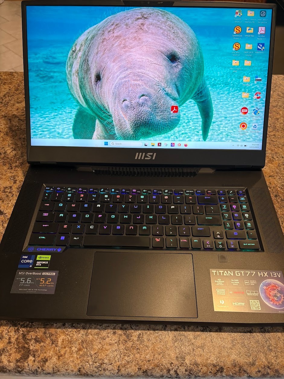 MSI Titan GT77 HX 13V 17.3″ i9-13980HX 2TB HDD 128GB RTX 4080 12GB GPU WIN 11