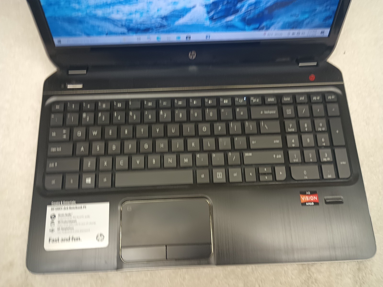 HP Envy DV6 AMD A8-4500M APU W/Radeon Graphics, 8GB RAM, 500Gb HDD Windows 10