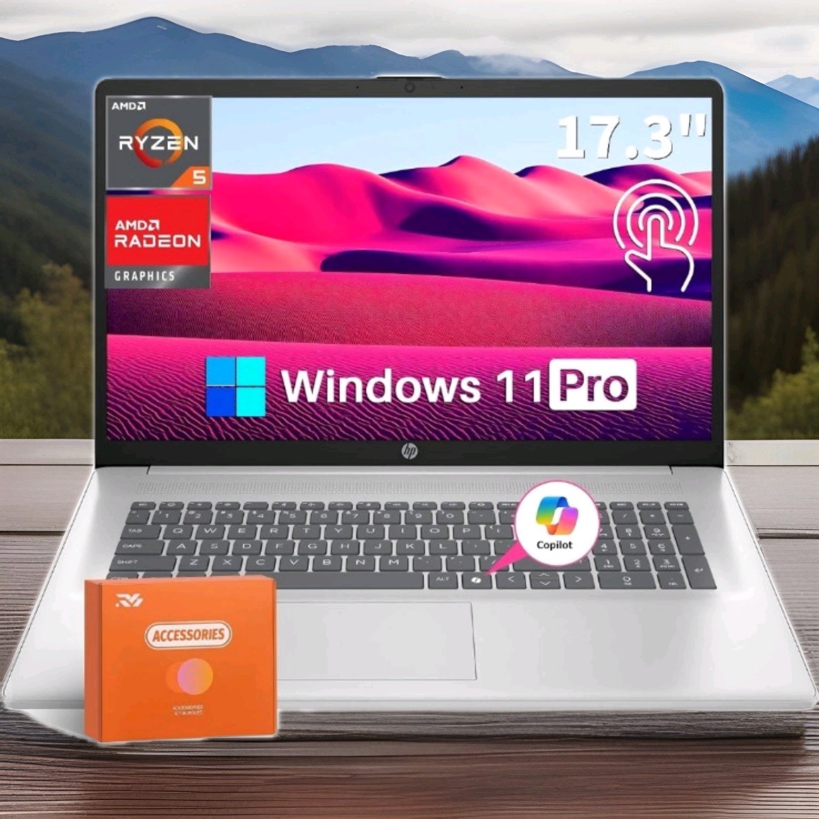 HP 2025 New 17 inch Laptop, 17.3″ Touchscreen HD+ Display, Copilot AI